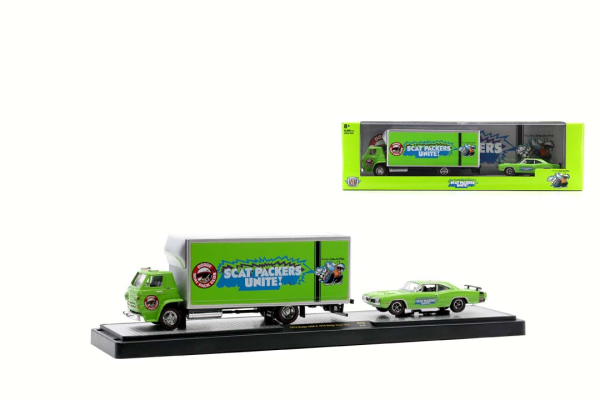 Diecast Republic M2 Machines Auto-Haulers Release 49 1970 Dodge L600 & 1970 Dodge Super Bee