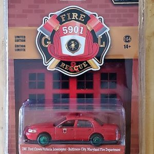 Diecast Republic 2001 Ford Crown Victoria Interceptor Green Machine Fire & Rescue Series 2 Baltimore City, Maryland Fire Department